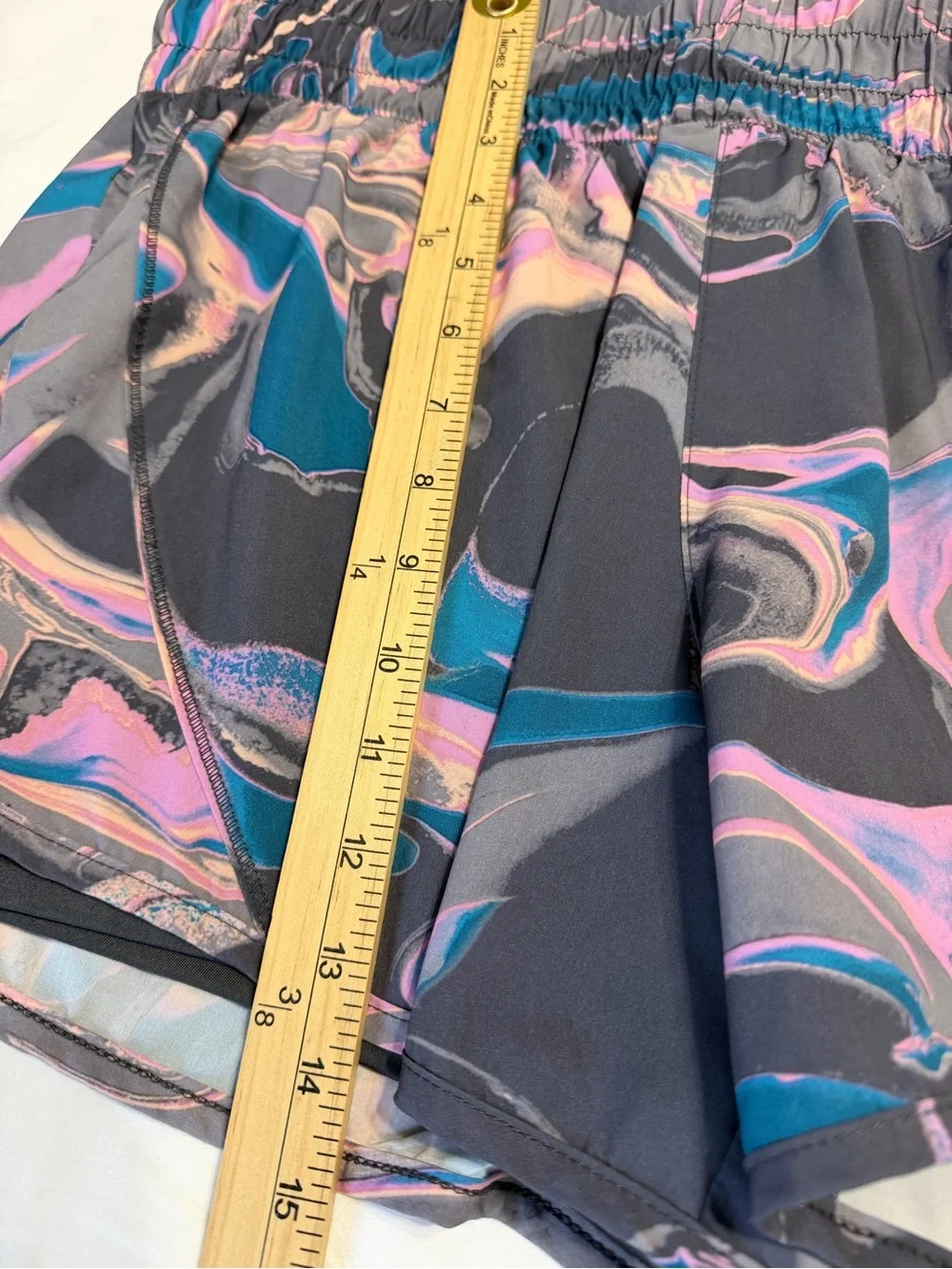 Avia Matching Activewear Set Marble Print Sports Bra & Shorts XL gym